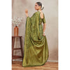Generic Women's Silk Blend Floral Printed Saree With Unstitched Blouse 5.5Mtr (Green)