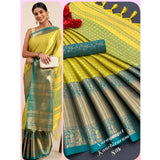 Generic Women's Cotton Silk Woven Design Saree With Unstitched Blouse 5.5Mtr (Mustard)