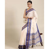 Generic Women's Cotton Silk Checkered Saree With Unstitched Blouse 5.5Mtr (R Blue)