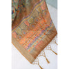 Generic Women's Linen Digital Print Saree With Unstitched Blouse 5.5Mtr (Beige)