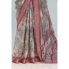 Generic Women's Linen Digital Print Saree With Unstitched Blouse 5.5Mtr (Multicolor)