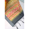 Generic Women's Linen Digital Print Saree With Unstitched Blouse 5.5Mtr (Multicolor)