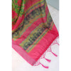 Generic Women's Linen Digital Print Saree With Unstitched Blouse 5.5Mtr (Green)