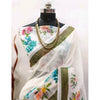 Generic Women's Cotton Linen Printed Saree With Unstitched Blouse 5.5Mtr (Multicolor)