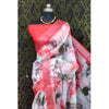 Generic Women's Cotton Linen Woven Design Saree With Unstitched Blouse 5.5Mtr (Red)