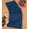 Generic Women's Vichitra Silk Striped Saree With Unstitched Blouse 5.5Mtr (Blue)