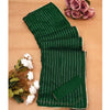 Generic Women's Vichitra Silk Striped Saree With Unstitched Blouse 5.5Mtr (Green)