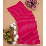 Generic Women's Vichitra Silk Striped Saree With Unstitched Blouse 5.5Mtr (Pink)