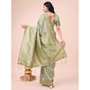 Generic Women's Cotton Printed Saree With Unstitched Blouse 5.5Mtr (Mhendi Green)
