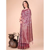 Generic Women's Cotton Printed Saree With Unstitched Blouse 5.5Mtr (Magenta)