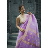 Generic Women's Cotton  Printed Saree With Unstitched Blouse 5.5Mtr (Lavender)