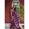 Generic Women's Silk Printed Saree With Unstitched Blouse 5.5Mtr (Purple)
