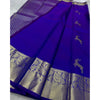 Generic Women's Silk Printed Saree With Unstitched Blouse 5.5Mtr (Royal Blue)