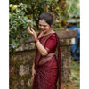 Generic Women's Silk Printed Saree With Unstitched Blouse 5.5Mtr (Maroon)