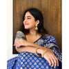 Generic Women's Silk Printed Saree With Unstitched Blouse 5.5Mtr (Royal Blue)