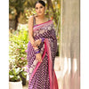 Generic Women's Silk Printed Saree With Unstitched Blouse 5.5Mtr (Purple)