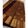 Generic Women's Silk Printed Saree With Unstitched Blouse 5.5Mtr (Maroon)