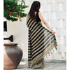 Generic Women's Silk Printed Saree With Unstitched Blouse 5.5Mtr (Gold-Black)