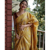 Generic Women's Silk Printed Saree With Unstitched Blouse 5.5Mtr (Yellow)