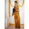 Generic Women's Cotton  Printed Saree With Unstitched Blouse 5.5Mtr (Yellow)