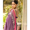 Generic Women's Silk Printed Saree With Unstitched Blouse 5.5Mtr (Purple)