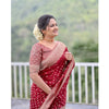 Generic Women's Silk Printed Saree With Unstitched Blouse 5.5Mtr (Maroon)