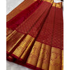 Generic Women's Silk Printed Saree With Unstitched Blouse 5.5Mtr (Maroon)
