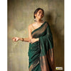 Generic Women's Silk Printed Saree With Unstitched Blouse 5.5Mtr (Green)