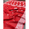Generic Women's Cotton  Printed Saree With Unstitched Blouse 5.5Mtr (Red)