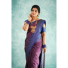 Generic Women's Silk Printed Saree With Unstitched Blouse 5.5Mtr (Purple)
