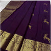 Generic Women's Silk Printed Saree With Unstitched Blouse 5.5Mtr (Wine)
