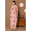 Generic Women's Small Lace Georgette Printed Ready-to-Wear Saree With Unstitched Blouse 5.5 Mtr (Peach)