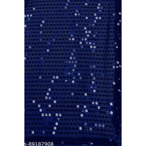 Generic Women's Georgette Embellished Sequnece Bollywood Saree With Unstitched Blouse 5.5Mtr (Blue)