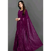 Generic Women's Georgette Embellished Sequnece Bollywood Saree With Unstitched Blouse 5.5Mtr (Purple)