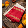 Generic Women's Silk Printed Saree With Unstitched Blouse 5.5Mtr (Off White)
