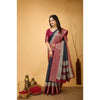 Generic Women's Soft Dola Cotton Kalamkari Printed Saree With Unstitched Blouse 5.5Mtr (Grey)