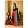 Generic Women's Soft Dola Cotton Kalamkari Printed Saree With Unstitched Blouse 5.5Mtr (B.Green)