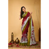 Generic Women's Soft Handloom Cotton Kalamkari Printed Saree With Unstitched Blouse 5.5Mtr (Maroon)