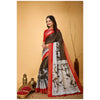 Generic Women's Soft Handloom Cotton Kalamkari Printed Saree With Unstitched Blouse 5.5Mtr (Brown)