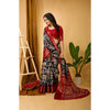 Generic Women's Soft Dola Cotton Kalamkari Printed Saree With Unstitched Blouse 5.5Mtr (Black)
