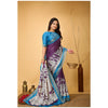 Generic Women's Soft Handloom Cotton Kalamkari Printed Saree With Unstitched Blouse 5.5Mtr (Purple)