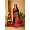 Generic Women's Soft Dola Cotton Kalamkari Printed Saree With Unstitched Blouse 5.5Mtr (Black)