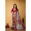Generic Women's Soft Handloom Cotton Kalamkari Printed Saree With Unstitched Blouse 5.5Mtr (Maroon)