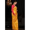 Generic Women's Soft Lichi Silk Woven Saree With Unstitched Blouse 5.5Mtr (Yellow)