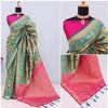 Generic Women's Banarasi Printed Saree With Unstitched Blouse 5.5Mtr (Golden)