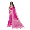 Generic Women's Satin Printed Saree With Unstitched Blouse 5.5Mtr (Rani)