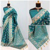 Generic Women's Satin Printed Saree With Unstitched Blouse 5.5Mtr (Rama)