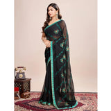 Generic Women's Georgette Printed  Saree With Unstitched Blouse (5.5Mtr, Rama)
