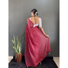 Generic Women's Chiffon Woven Bollywood Saree With Unstitched Blouse (5.5Mtr, Pink)