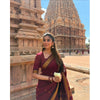 Generic Women's Jacquard Self Design Bollywood Saree With Unstitched Blouse (5.5Mtr, Maroon)